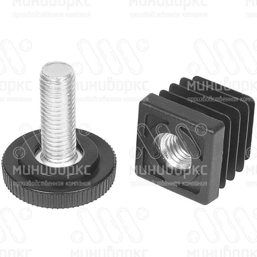 Комплекты квадратных заглушек с опорами 25x25 – 25-25M10.D32x45 | картинка 7